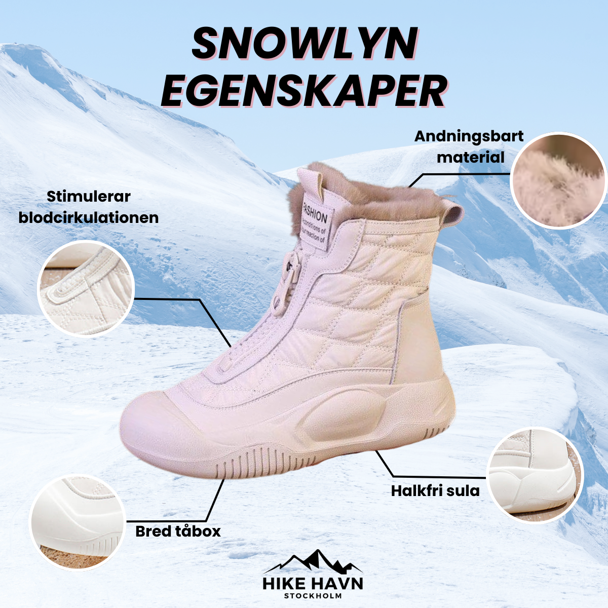 Snowlyn - Mocka Plattform Pelsforede Vinterstøvler