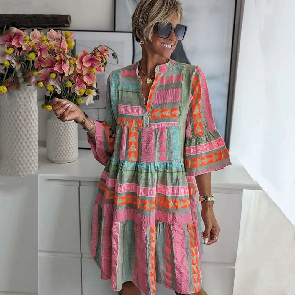 Neva | Vestido boho a rayas